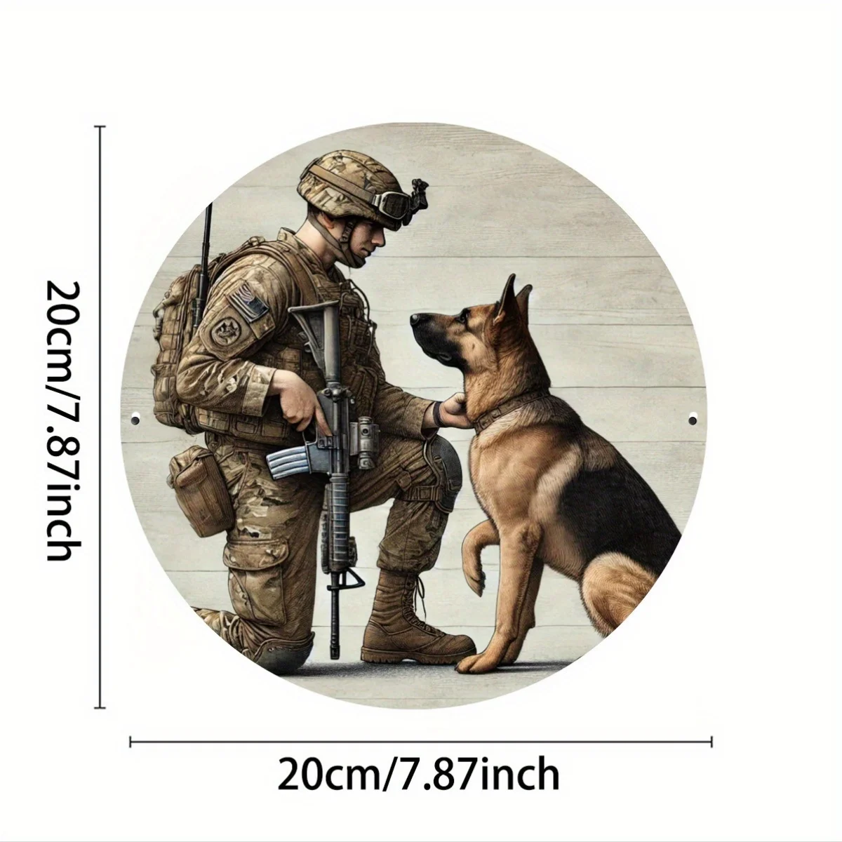 2D Flat, 2D Flat, 2D Flat A Soldier-Themed 2D Flat Print, Stylish Round Wall Decoration That Captivates - Garden Decor, Art for