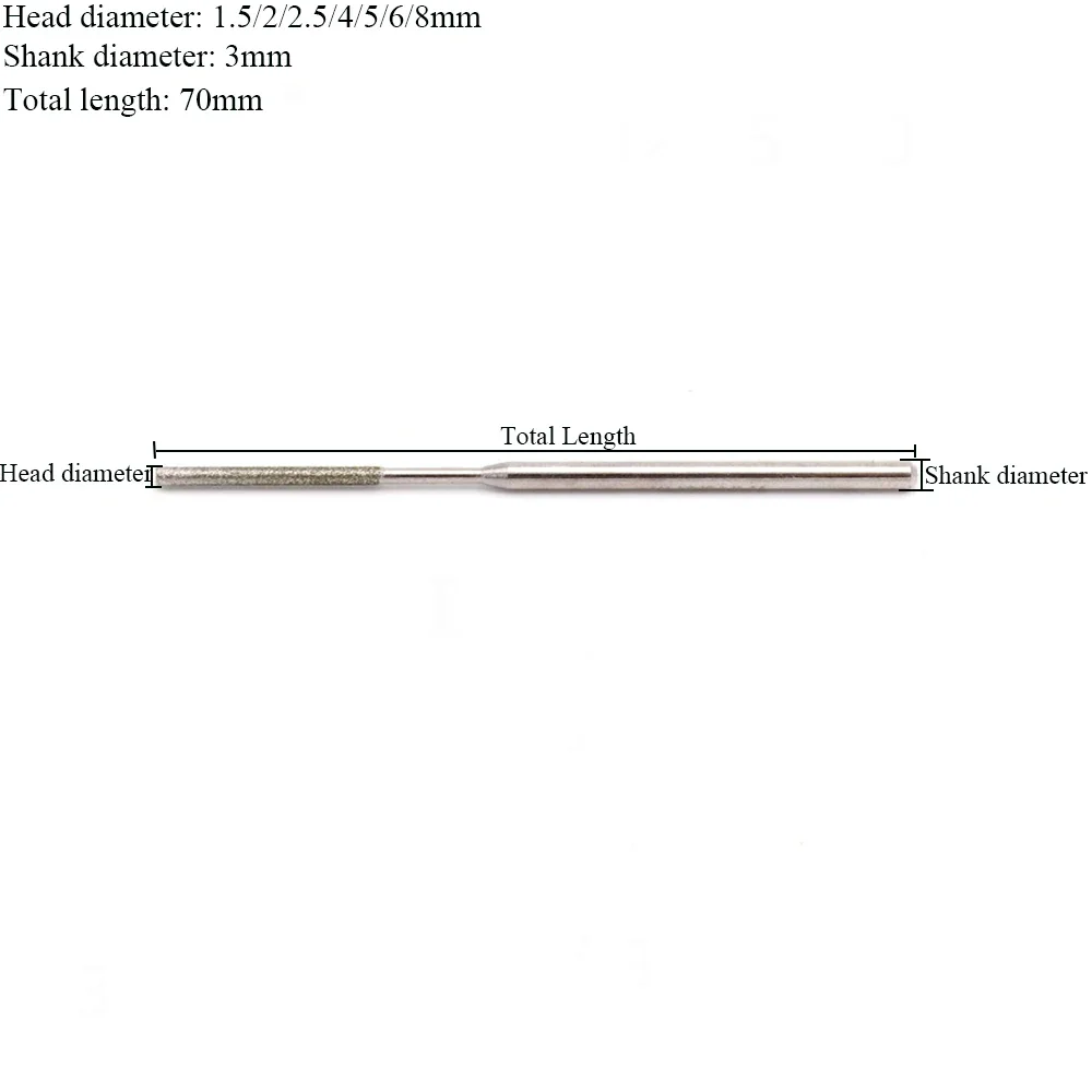 1/5pcs  1.5 - 8mm Diamond & CBN Burr Extra Long Grinding Drill Bit for Dremel Engraving