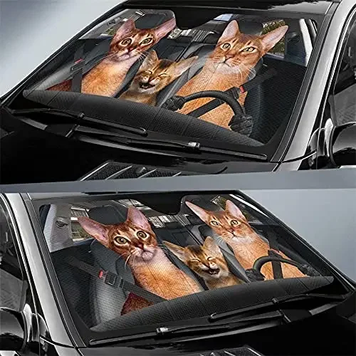 Cat Driving Car Foldable Car Windshield Sunshade Uv Protection Keep Your Vehicle Cool, Sun Glare Protection