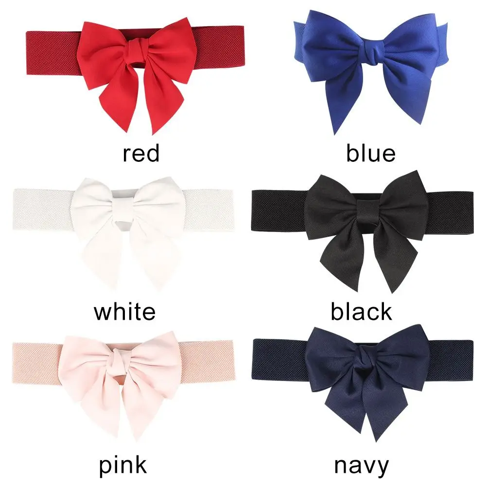 Fashion Skirt Dress Coat Vintage Ladies Simplicity Waistband Stretch Cummerbunds Elastic Corset Band Big Bow Wide Belts