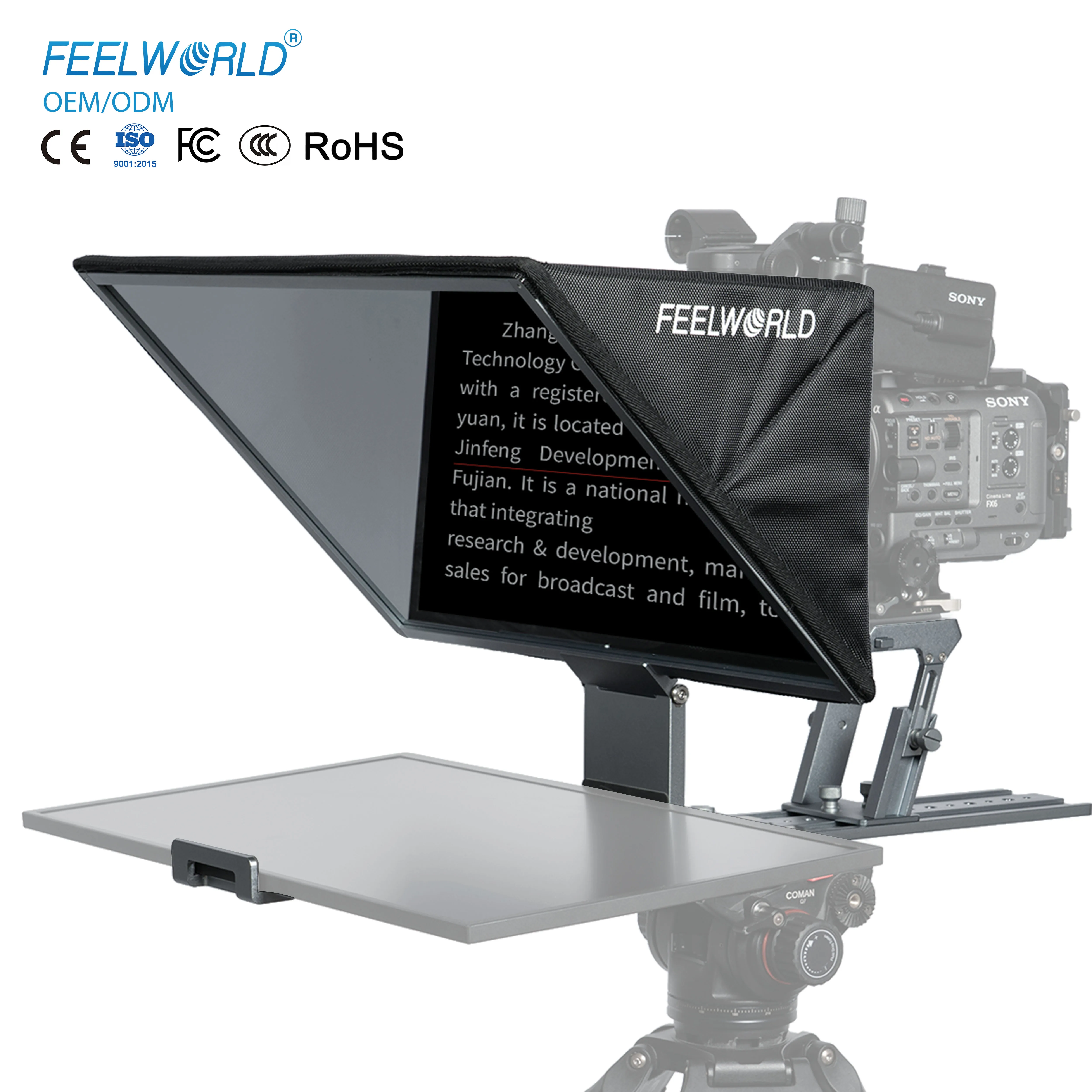 

Телесуфлер X FEELWORLD TP21 оптом, с возможностью индивидуальной настройки и упаковки, профессиональный студийный телесуфлер