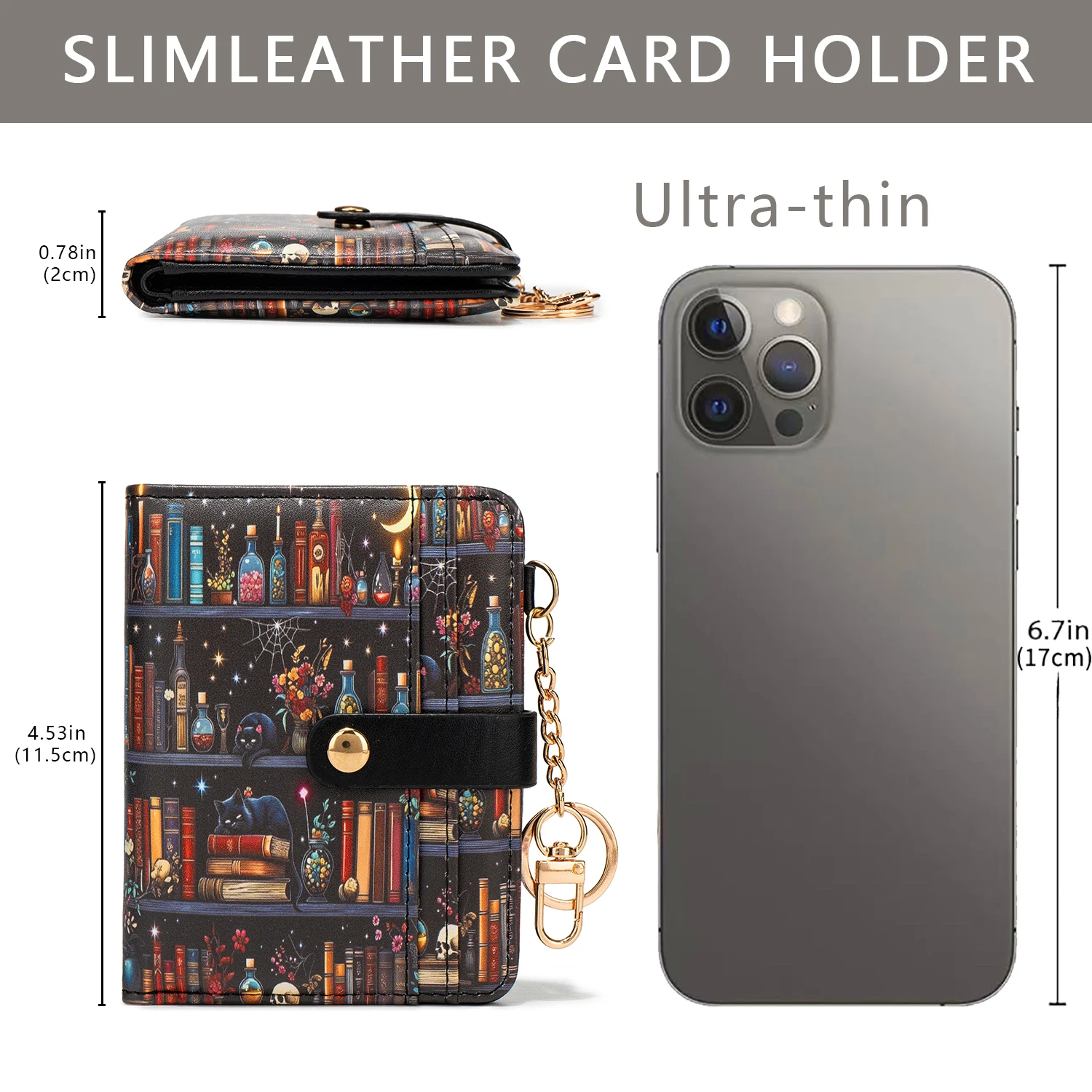 Women's Ultra-Thin Rfid Anti-Theft Wallet, Portable Zippered Coin Pouch, Keychain, Stylish Mini Credit Card Holder, Everyday Travel Coin Purse