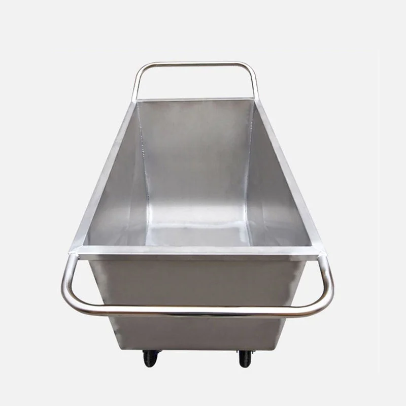 New Commercial-Grade Stainless Steel 4-Wheel Utility Cart for Poultry Farm Livestock Feed Transport Barrow
