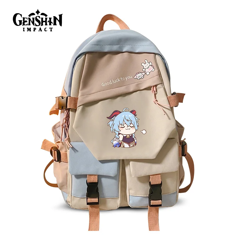 Genshin Impact Klee Backpack Custom Canvas Shoulder Bag School Bag Teenager Boys Girls School Laptop Travel Rucksack Fashion