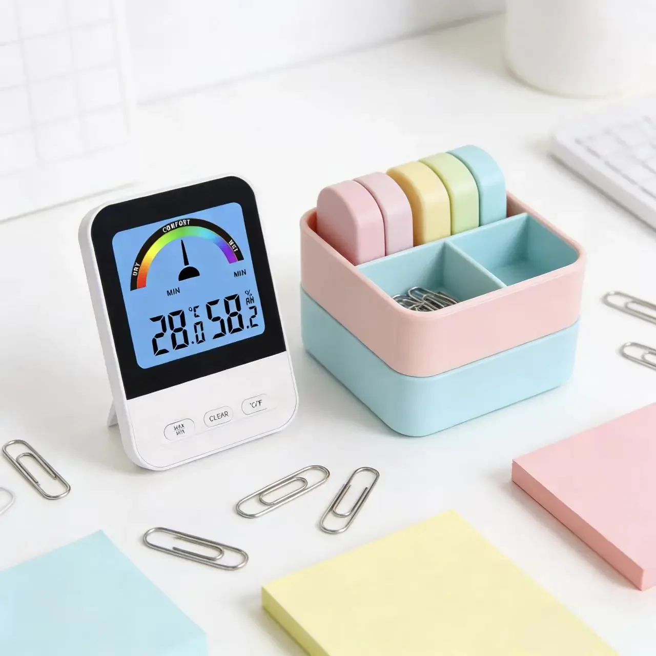 

Высокоточный цифровой электронный термогигрометр для дома, настольный измеритель температуры и влажности для детской комнаты