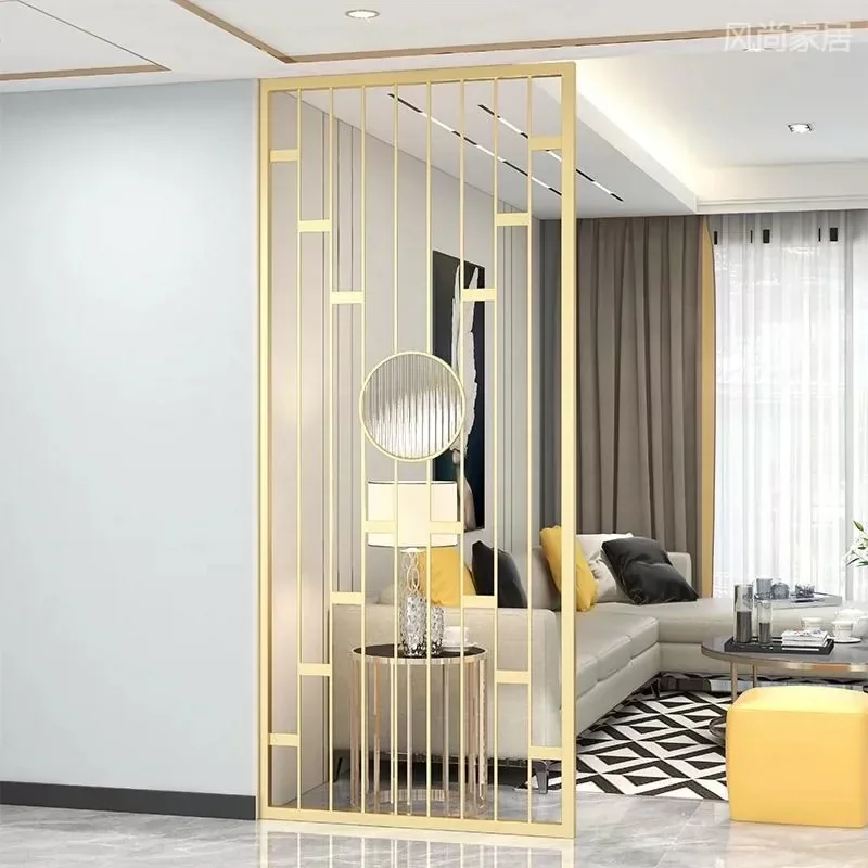 

Factory Room Divider Cut Titanium Golden Panel Color 304 Stainless Steel Partition Screen