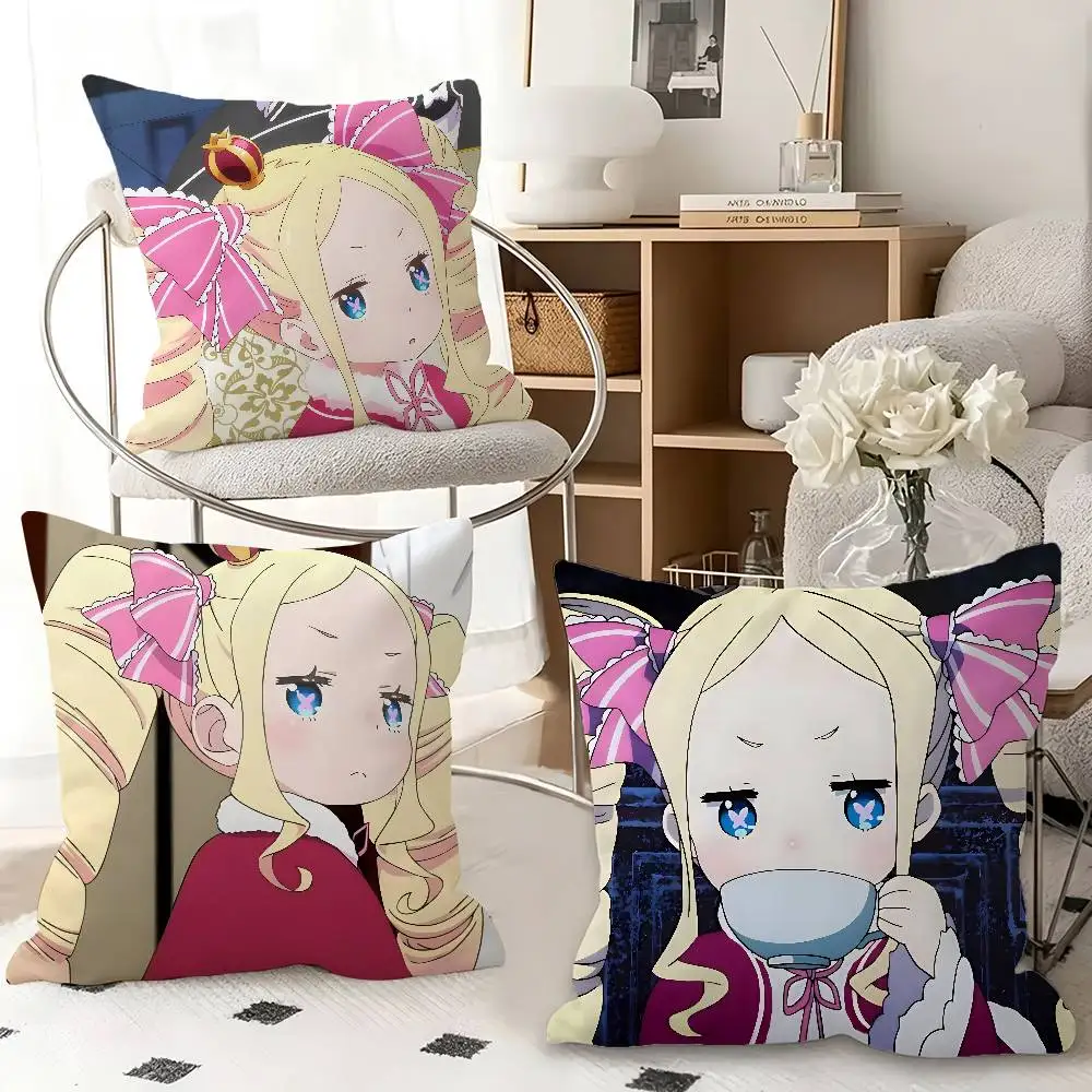 1pc Beatrice Anime Characters Pillow Case Fashion Square Pillowcase Bedroom Sofa Room Ins Decoration Leisure