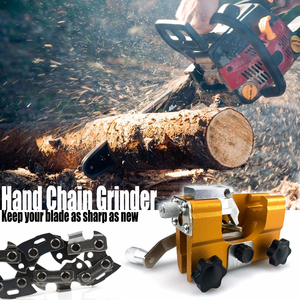 

Hand Cranked Chain Grinder With Guide Bracket Portable Household Tool Chain Clamp Manual Chain Grinder Drill Sharpen Tool