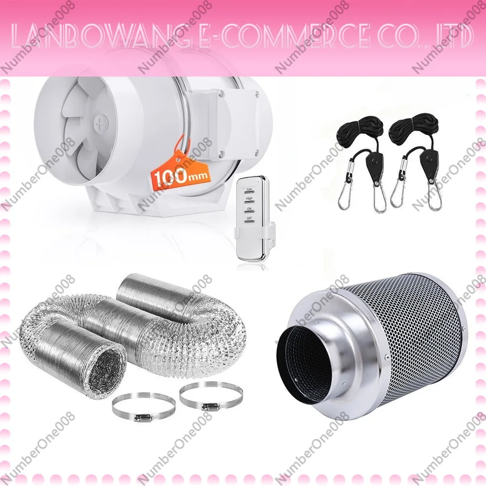 4/6 Inch CE Remote Control Duct Fan with Carbon Filter Kit Home Ventilation System