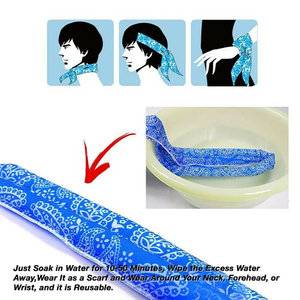 아이스 쿨링 반다나 야외 스포츠 바디 스카프 랩, 멋진 머리띠, 목 쿨러, 스포츠 신제품