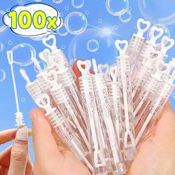 100/10pcs Love Heart Bubble Tube Transparent Empty Soap Bottles for Birthday Wedding Party Decoration Supplies Kids Toys Favors