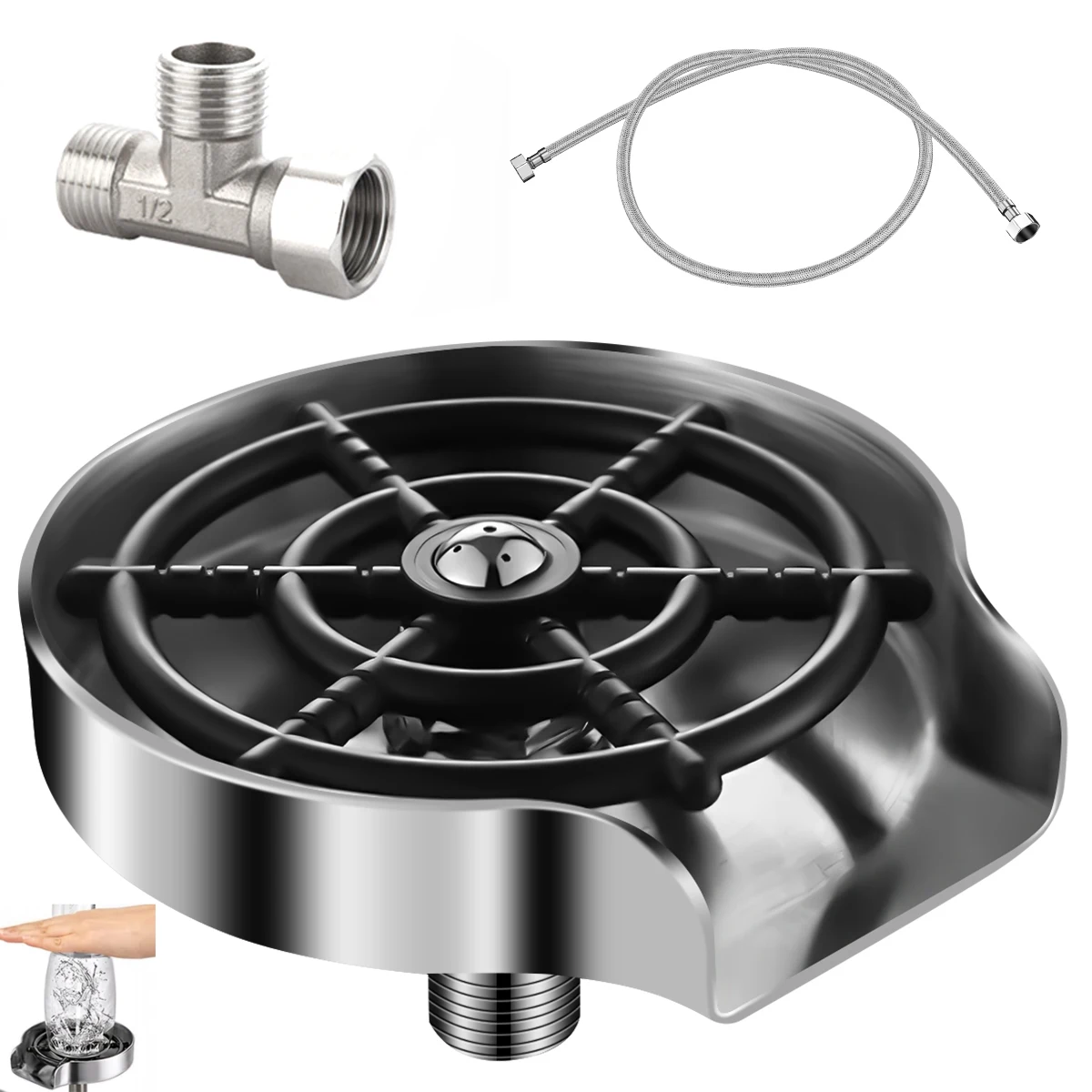 

Автоматический кран, ополаскиватель для стекла, кухонные мойки, мойка для бутылок, стальная щетка, никель, инструмент для очистки кофейных чашек, аксессуары для кухонной мойки