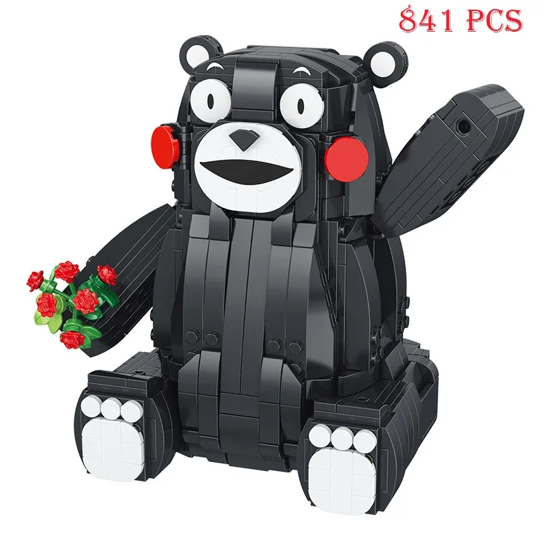 Cartoon Kumamon Bear Building Blocks Cute Bear Car Model Bricks DIY Assemble  Compatible With Toys for Kids Boys Birthday Gift