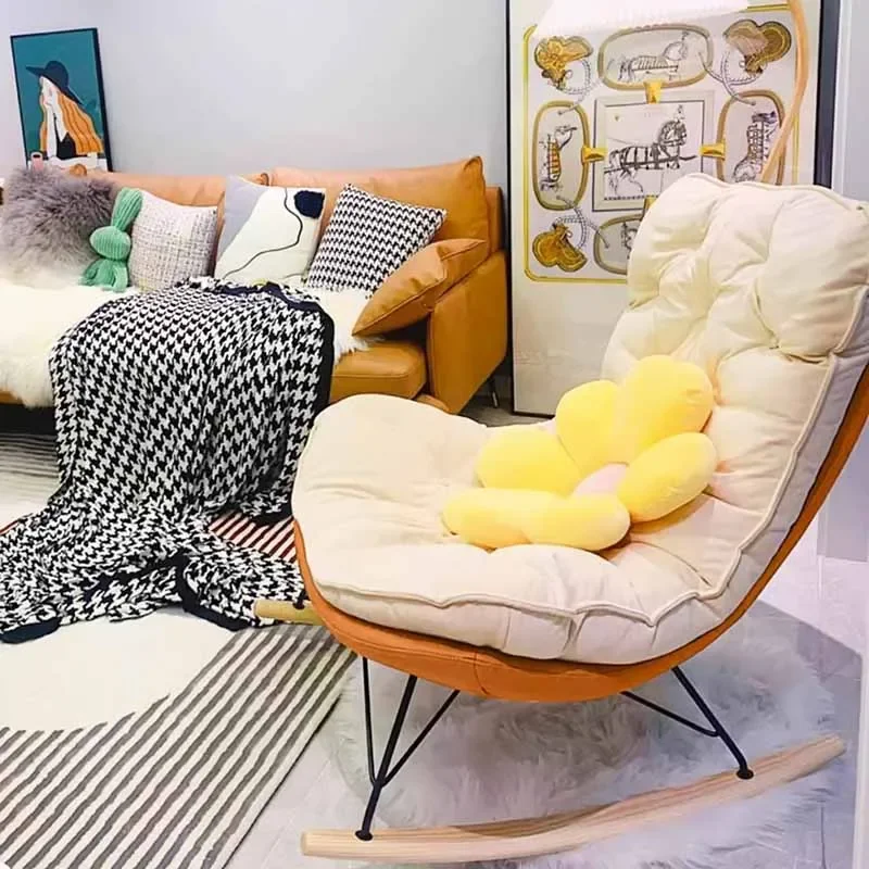 Ergonomic Bedroom Yellow Chair Back Support Pillow Reclinable Recliner Chair Rocking Mobile Sillon Individual Home Decoraction