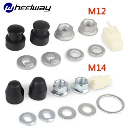 M12 M14 Screw Nuts EBikes Hub Motor Axle Lock Nut Lock Washer Spacer Nut Cover Ebike Screw Cap For Motors With 12MM 14MM Shaft