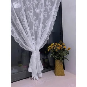 Panel perde cep çubuğu, şeffaf çiçekli dantel En iyi 10 satış, perde voil-no. 2