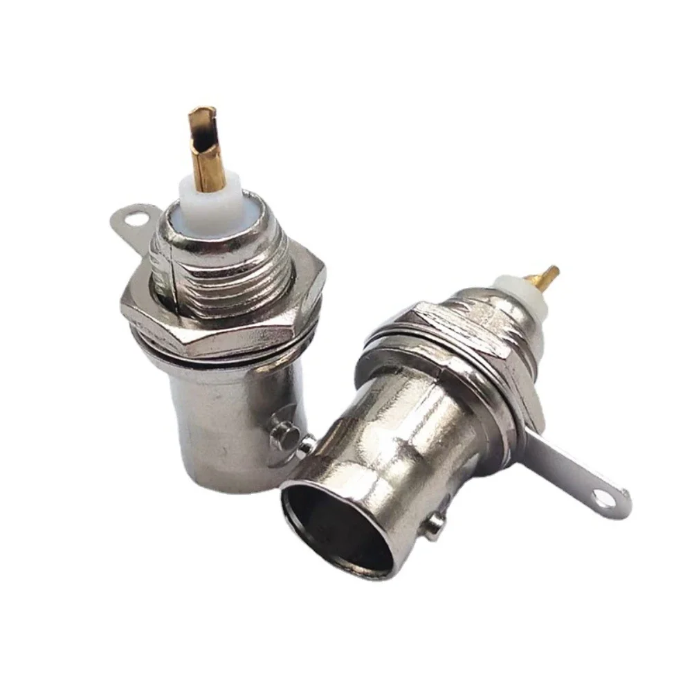 10Pack BNC Female Panel Mount Connectors Solder Post Jack RF Coaxial Adapter Easy Install DIY CCTV Surveillance Audio Video