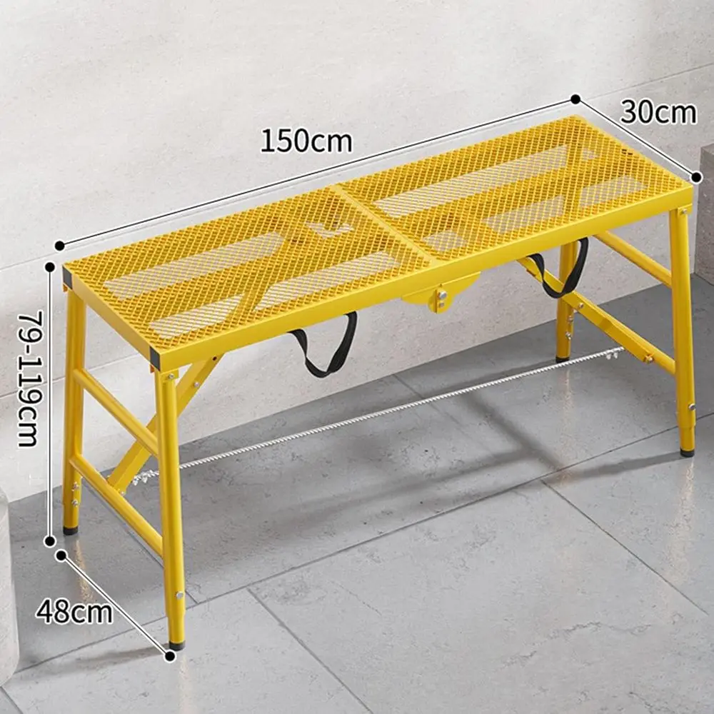 Adjustable Scaffolding Work Platform, Heavy-Duty Step Ladder, Portable Folding Workbench, Car Wash Stool with Drying Bench
