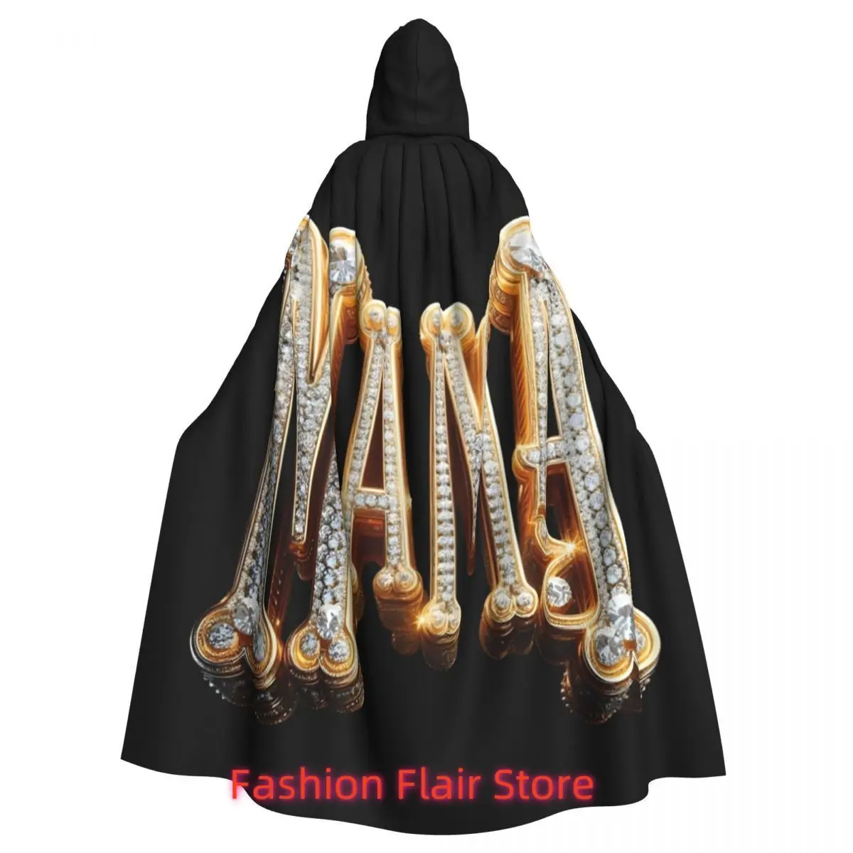 

Sparkling Mama Golden Grandeur Long Hooded Cloak Witch Medieval Costume Cosplay Cape HalloweenVampire Adult Unisex