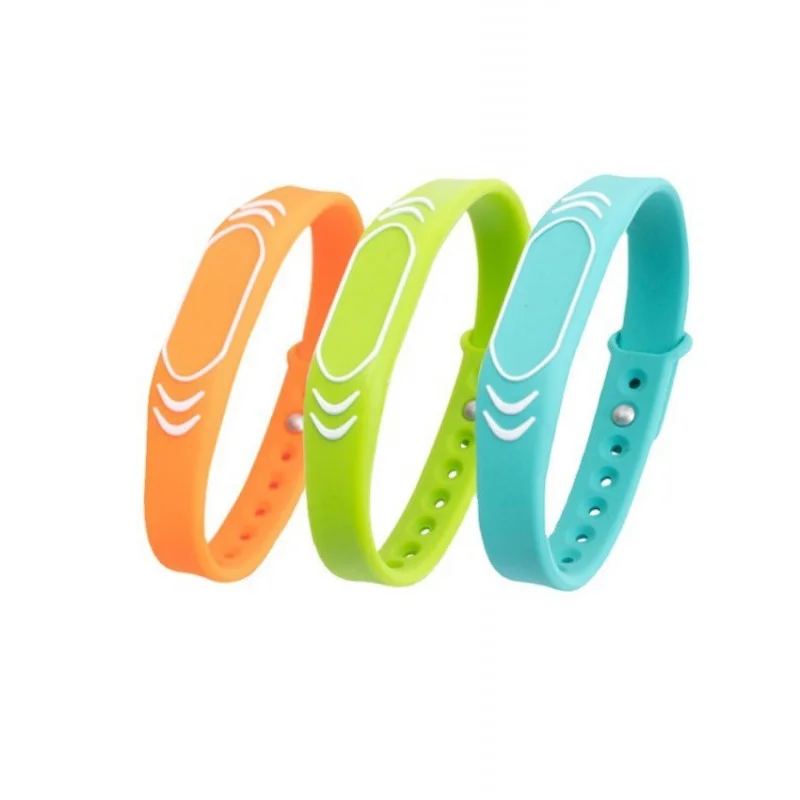 Customized. Customized RFID Electronic Label Silicone Wristband Waterproof Fabric Amusement Park Sauna Club Access Control