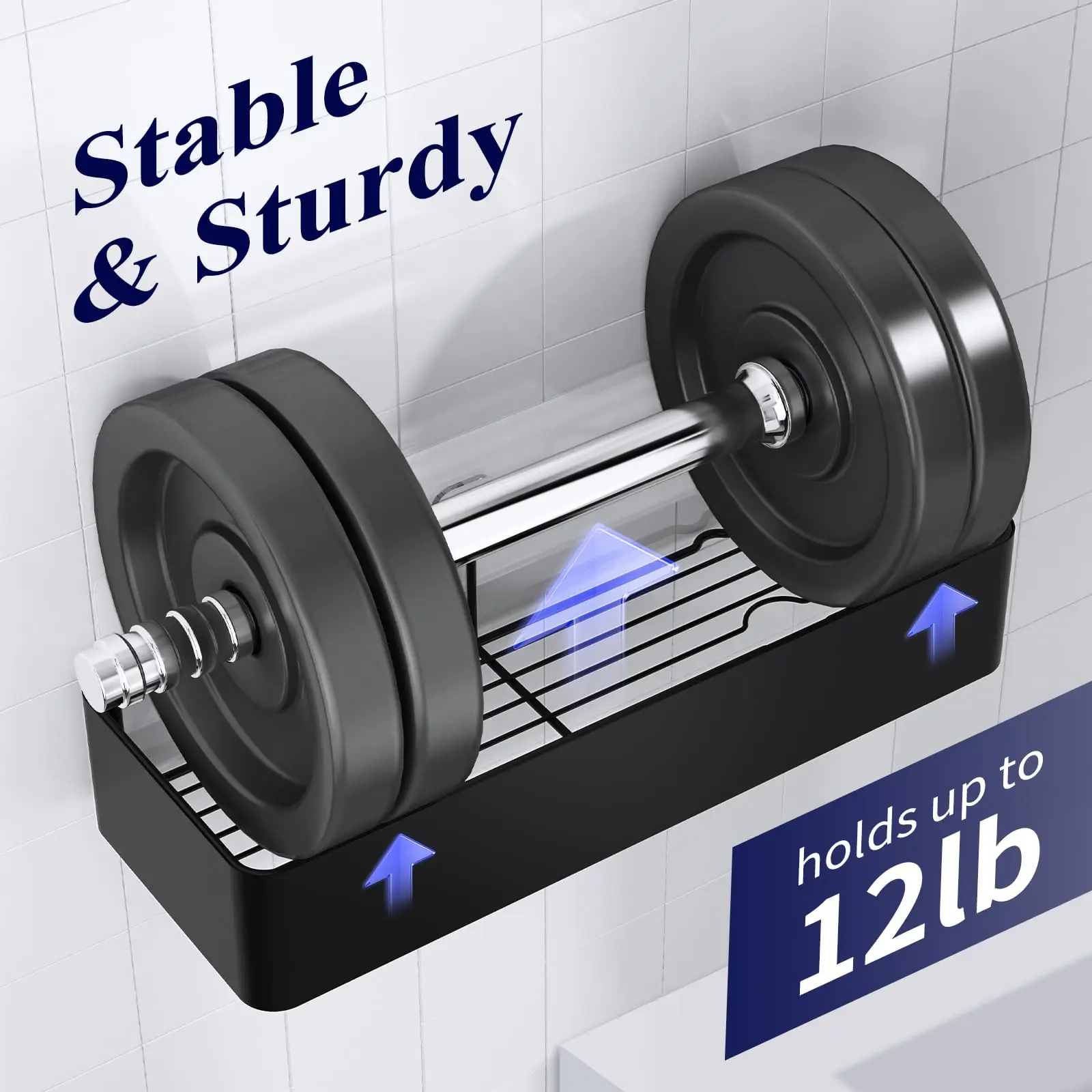 Shower Caddy 2 Pack Adhesive Shower Organizer Drill-Free Shower Shelves for Inside Shower Rustproof Stainless Steel Shower Rack