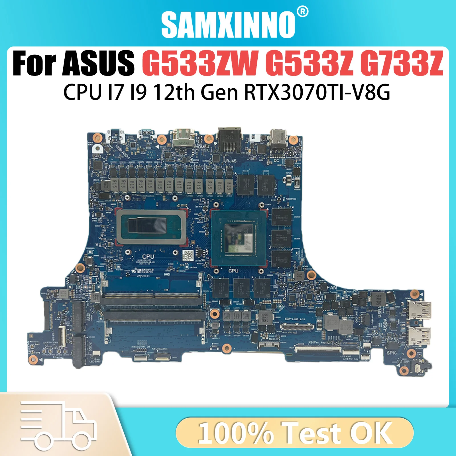 G533R For ASUS G533ZW G733ZS G733ZX G733ZM G733ZW G533ZS G533ZX G533ZM G533Z G733Z Laptop Mainboard I7 I9 CPU RTX3070TI-V8G