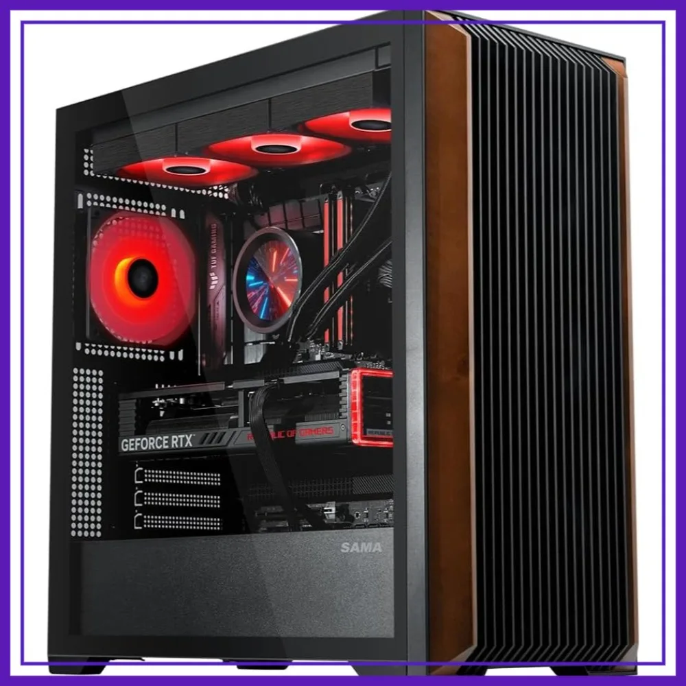 

ATX Mid Tower PC Case, Pre-Installed 4X 140mm ARGB PWM Fans, Supports 360mm Radiator, Type-C Port