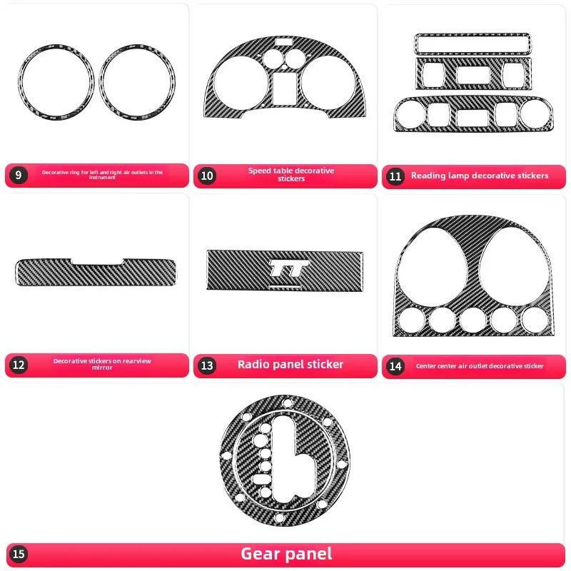 Adecuado para Audi01-06StyleTTPegatina decorativa para tablero de piezas modificadas interiores de fibra de carbono