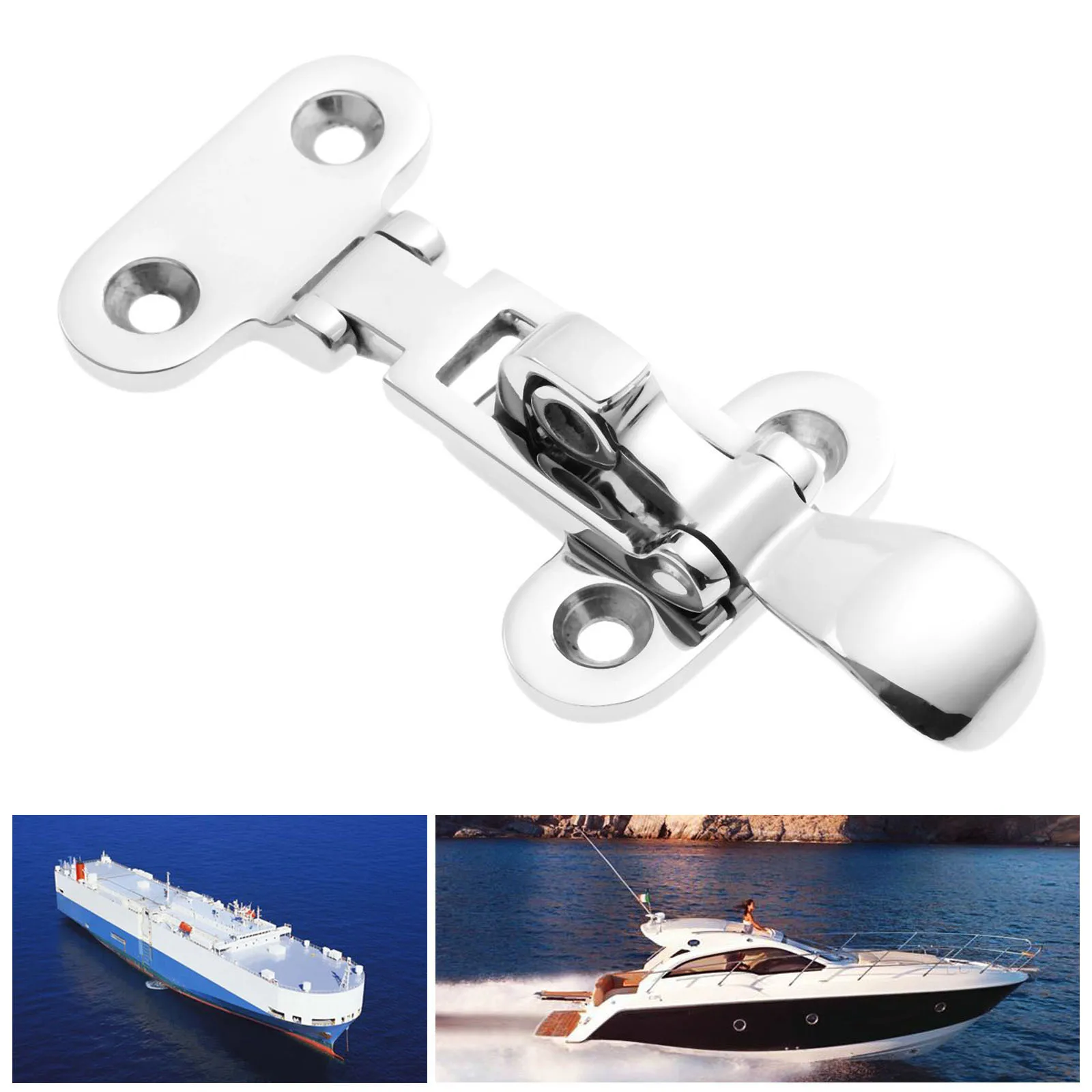 Marine Boats 316 Stainless Steel Locker Anti-Rattle Latch Fastener Clamp Safety Hasp Catch Lockable Fishing Tackle Carp 105*50mm