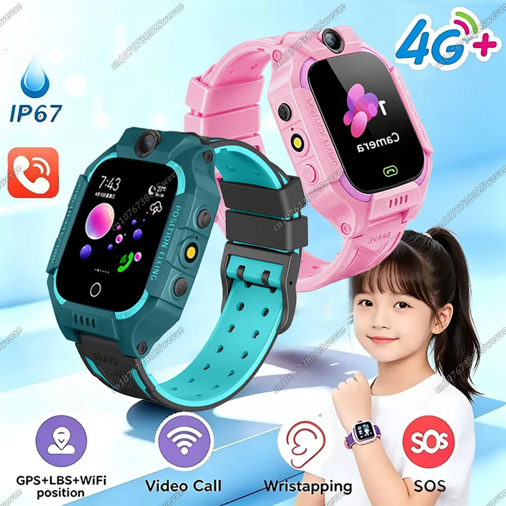 2026 New 5G Kids GPS Smart Watch SOS Call Sim Card Location Camera Ip67 Waterproof Child Watch Present Gift for Boys Girls Ht30