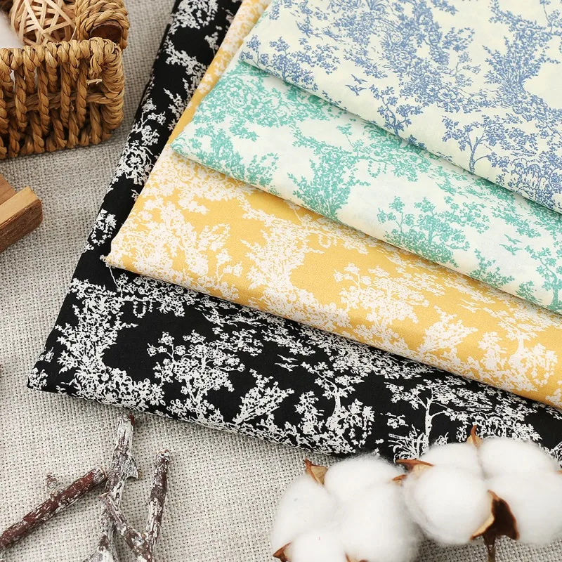 

Pure Cotton Printed Cloth Products Photography Background Cloth Table Cloth DIY Clothing Fabric Monochrome Small Floral Fabric