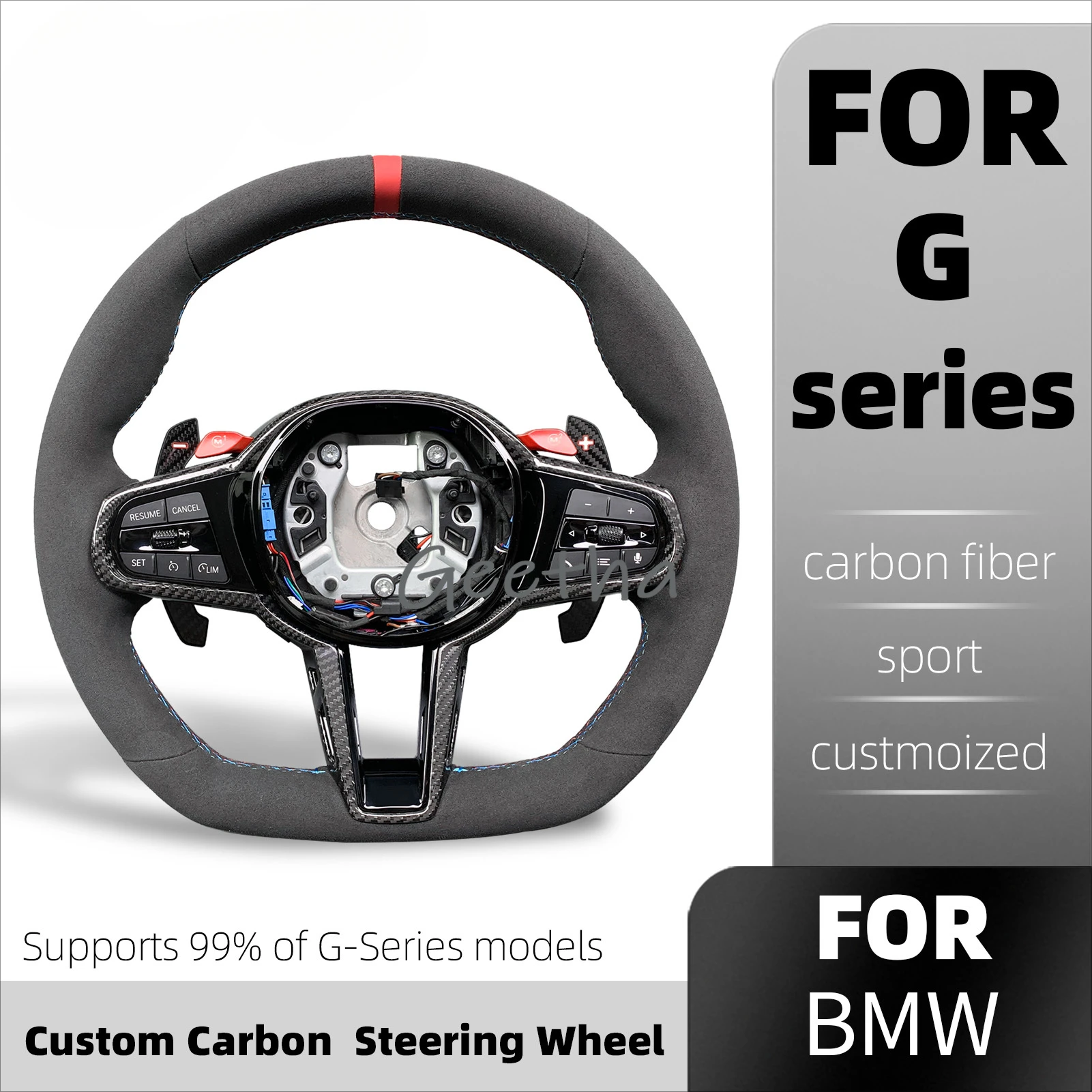 For Carbon Fiber Steering Wheel Customized for BMW 2 3 4 5 6 Series G20 G29 G22 G26 G30 G31 G01 G02 G05 G06 G14 G15 G80 2018-202