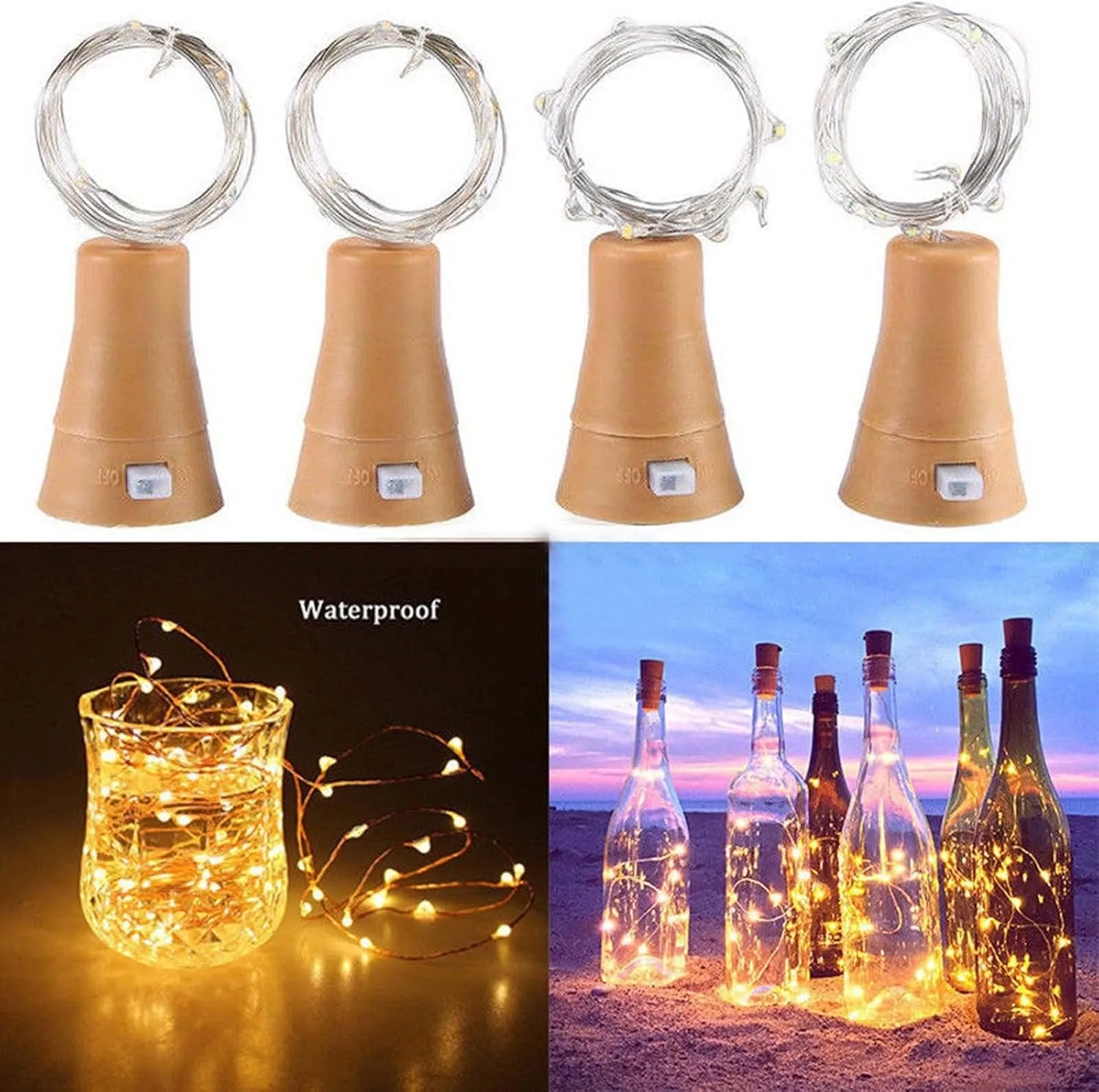 

20 LED lamp Solar Wine Bottle Lights Cork Shape Fairy Lights Garland Christmas Light Copper Wire Home Room Decoration Lamp