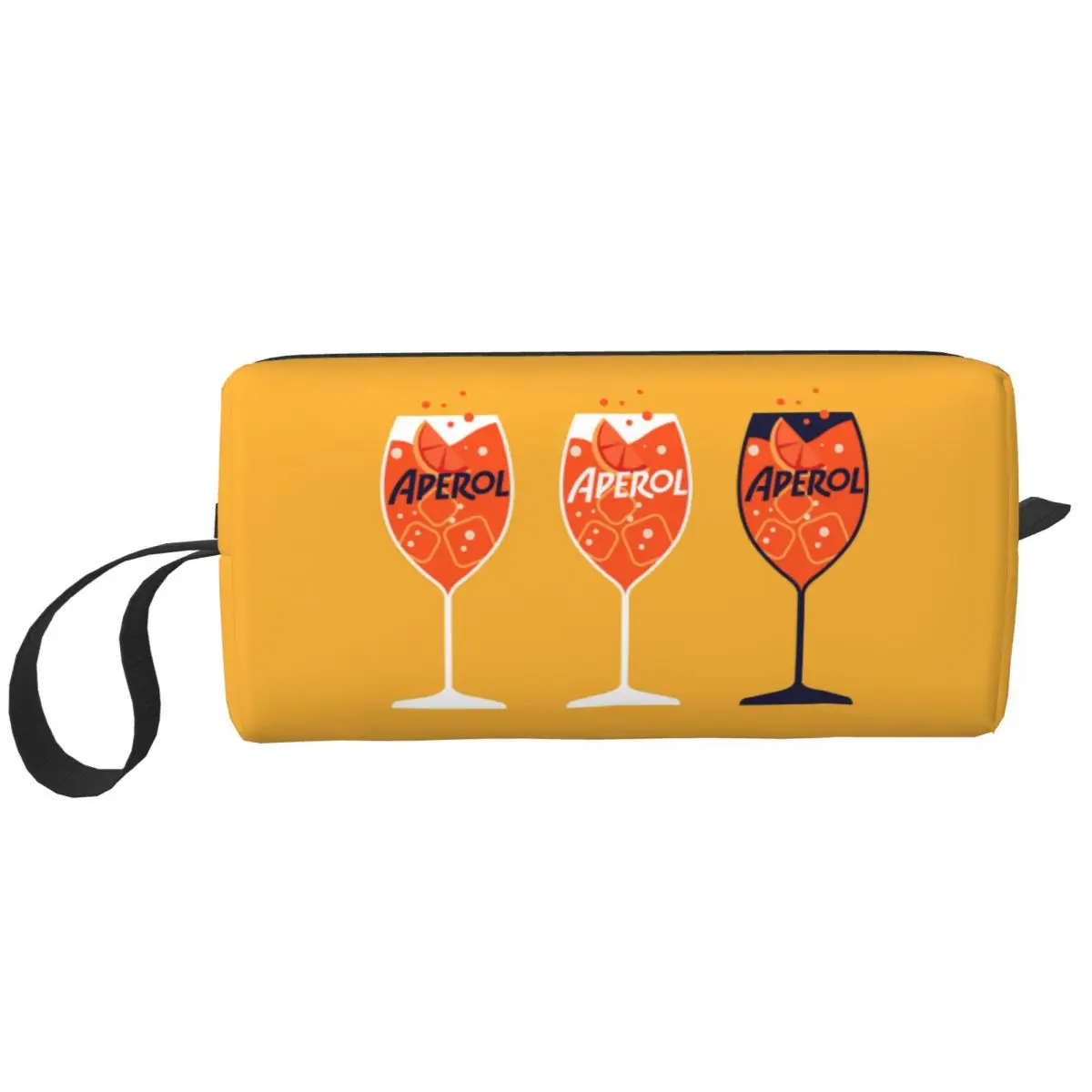 Retro Cocktail Alcohol Drink Makeup Bag Travel Cosmetic Bag for Men Women Aperols Spritz Toiletry Bags Accessories Organizer