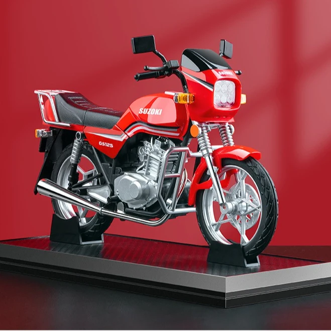 

1: 10 Men's Motorcycle Model Simulation Alloy Sound and Light Sliding Toy Car Birthday Desktop Decoration