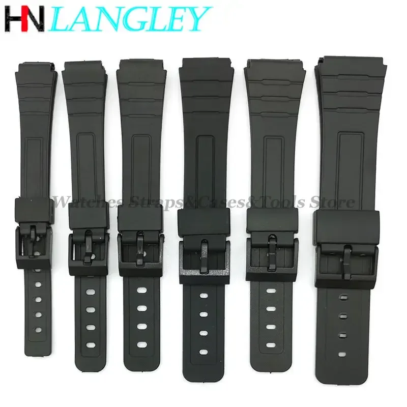 Gumowy pasek do zegarka Casio W800H Pasek 12 14 16 18 20 mm 22 mm Sportowy silikonowy pasek do nurkowania Akcesoria F91W F84 F105/108/A158