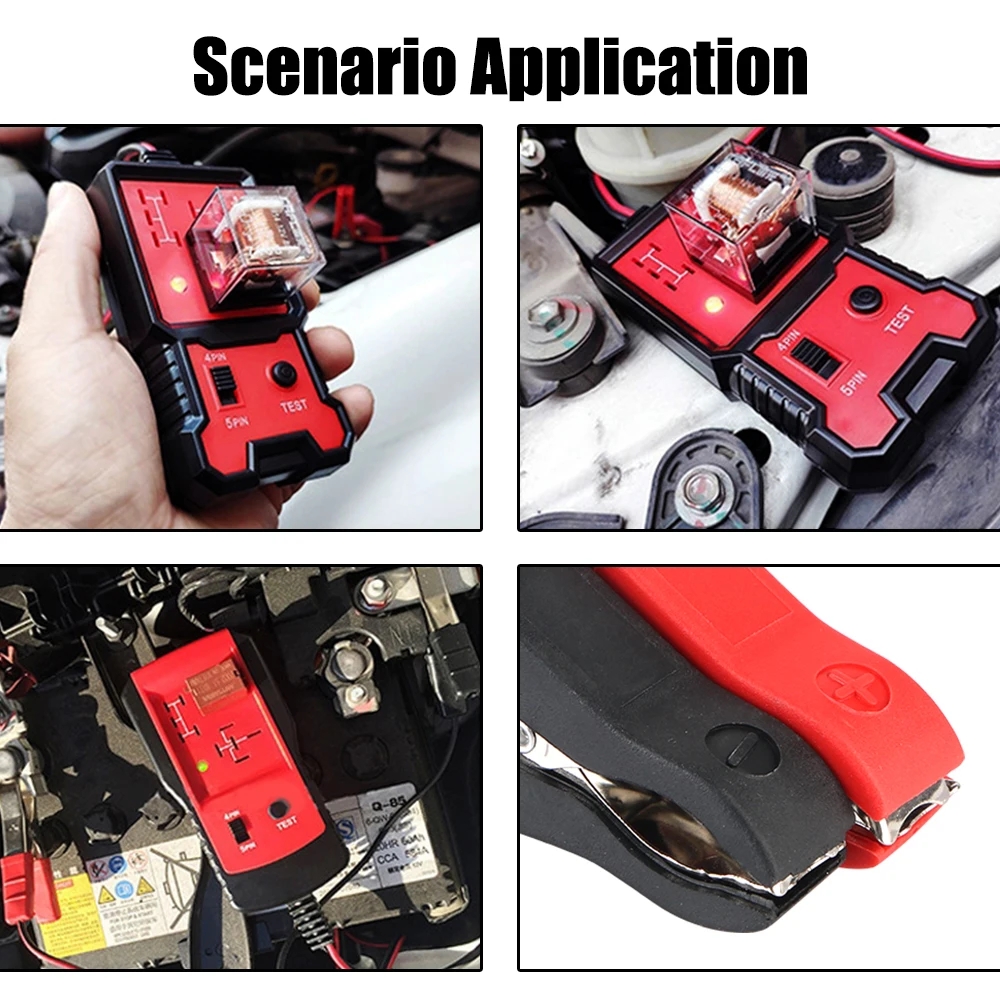 Car Battery Checker Car Relay Tester Car Accessories LED Indicator Light Universal 12V