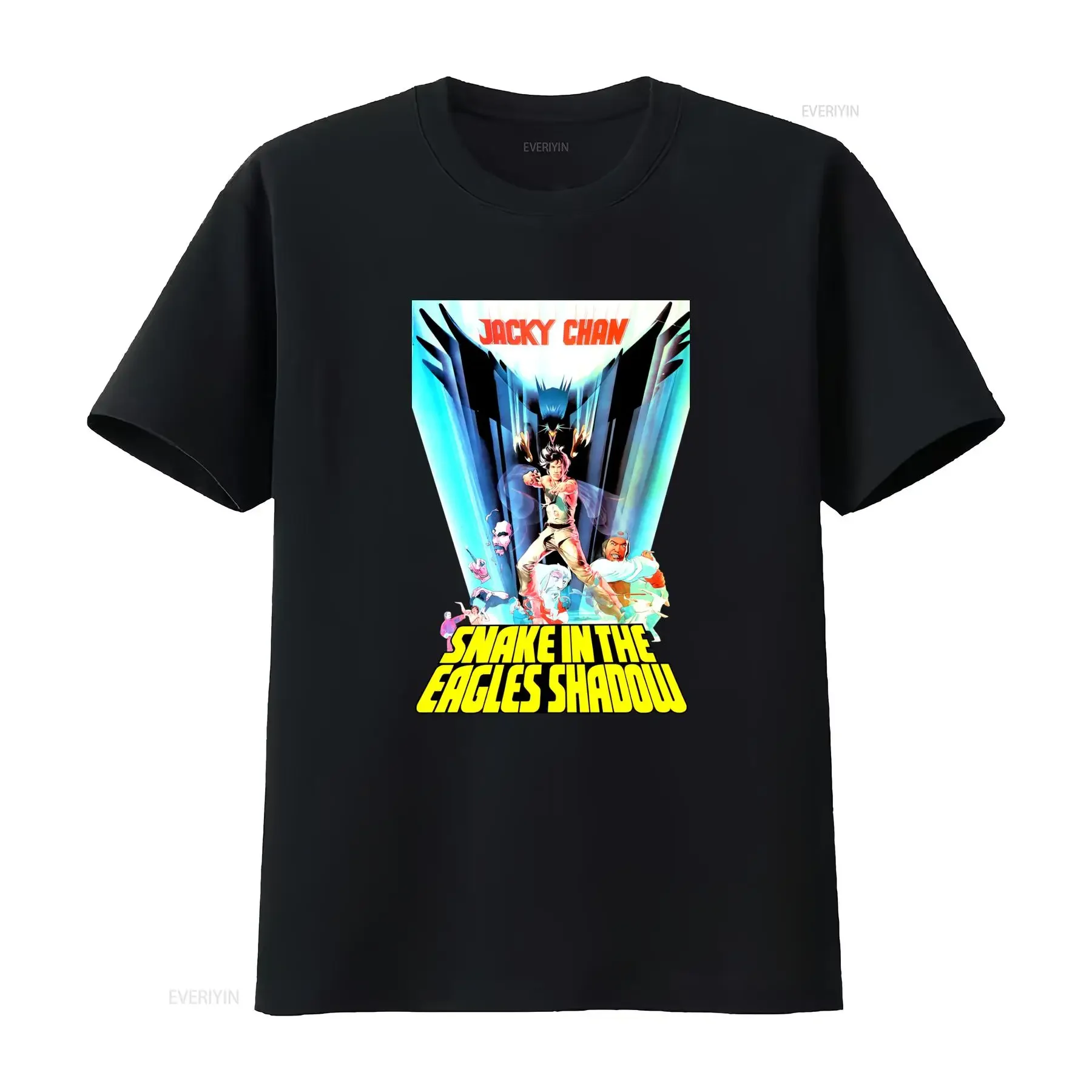 Camiseta de Kung Fu Vintage para Hombres con Serpiente en la Sombra del Águila Diseño Jackie Chan Inspirado Películas Acción