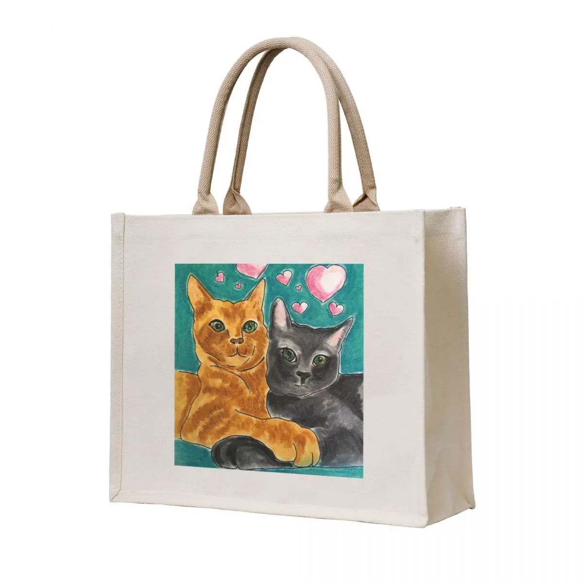 

Soul Mates - Tabby Cats Tote Bag supermarket folding bag Eco bag Canvas