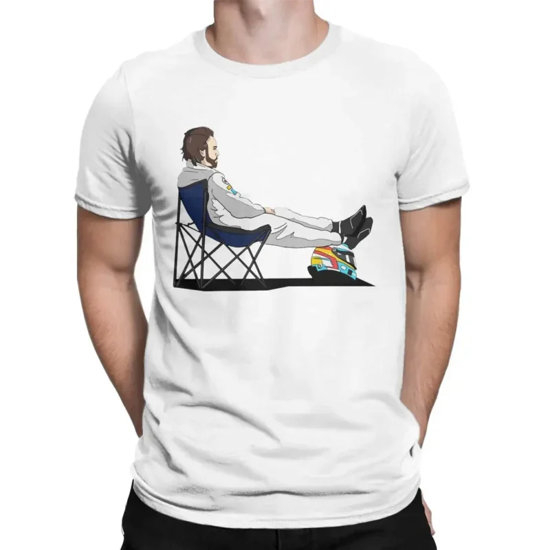 Fernando Alonso 14 Racing Spain T-Shirts for Men Vintage Cotton Tee Shirt Crew Neck Short Sleeve T Shirt Plus Size Tops image 5
