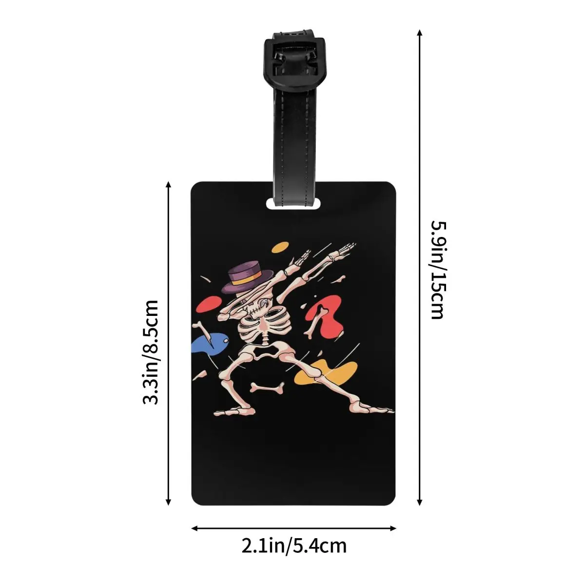 هالوين الرقص الهيكل العظمي علامات الأمتعة حقيبة الملحقات السفر المحمولة الأمتعة الصعود علامة التسمية حامل معرف اسم العنوان #4