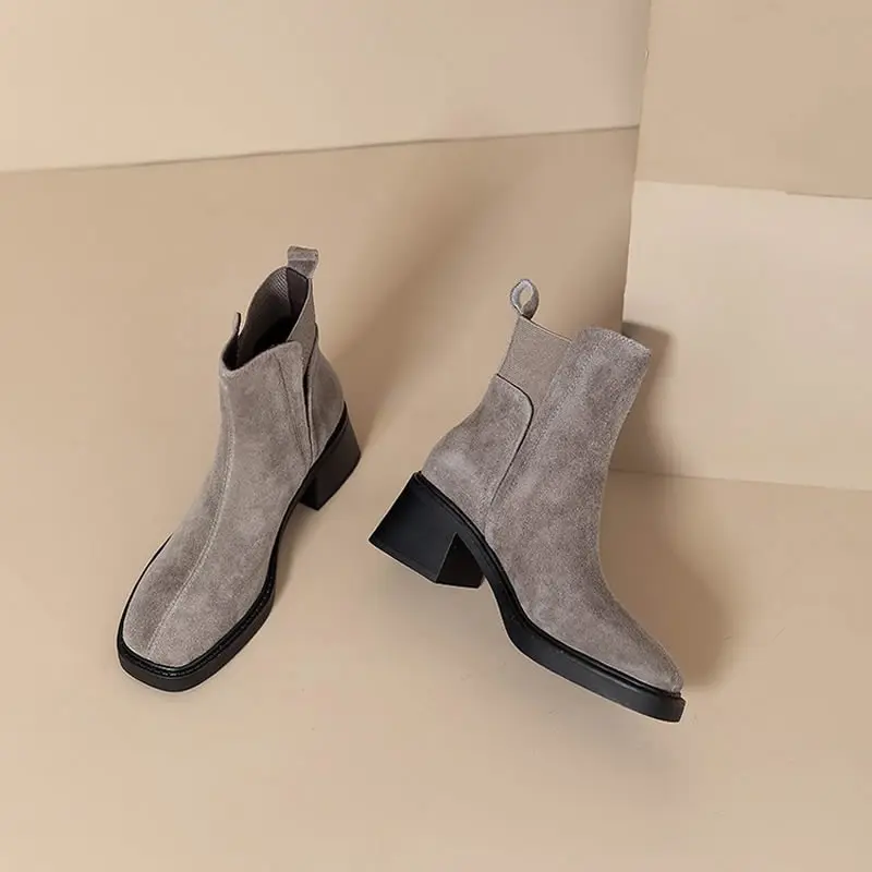 Suede Women Chunky Ankle Boots – Women'S Shoes Trending 2025 recenzja i cena