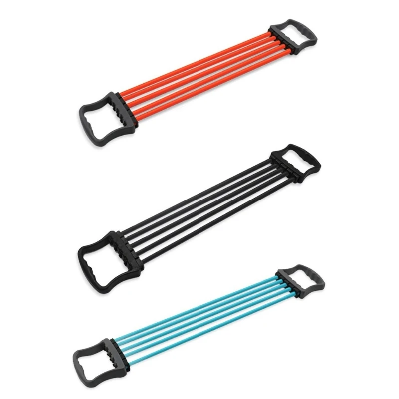 

Chest Expander Arm Muscle Exerciser with 5 Springs Strength Trainer for Chest Arm Legs Shoulder Back Muscles Training X5QF