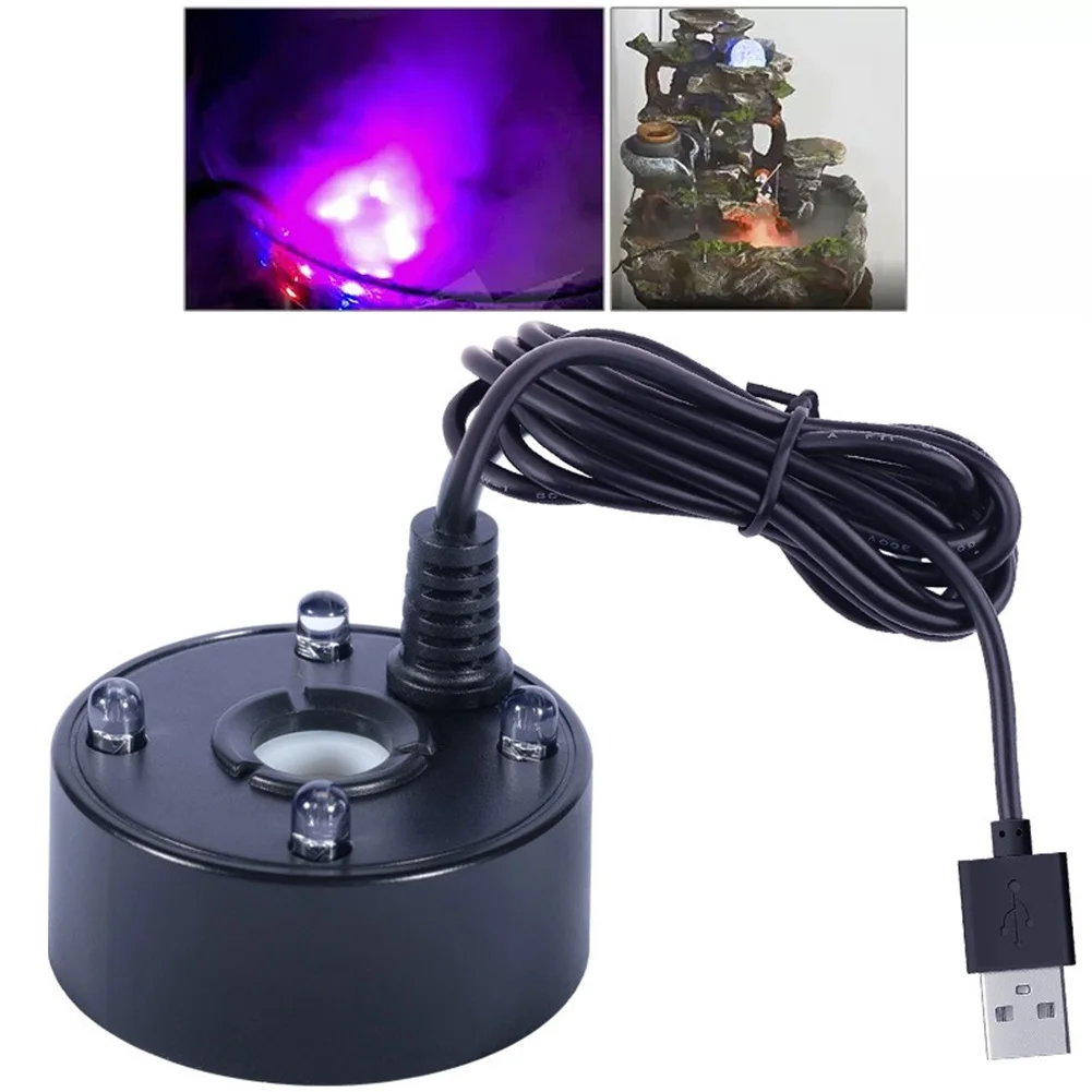 5V USB Mist Maker Fogger Colorful Lights With LED Fogger Atomization Film Atomizer Sheet Oscillating For Indoor Fountain Garden