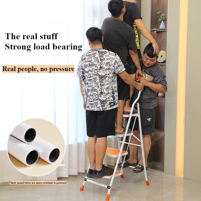 Thickened multifunctional herringbone ladder Retractable portable climbing ladder