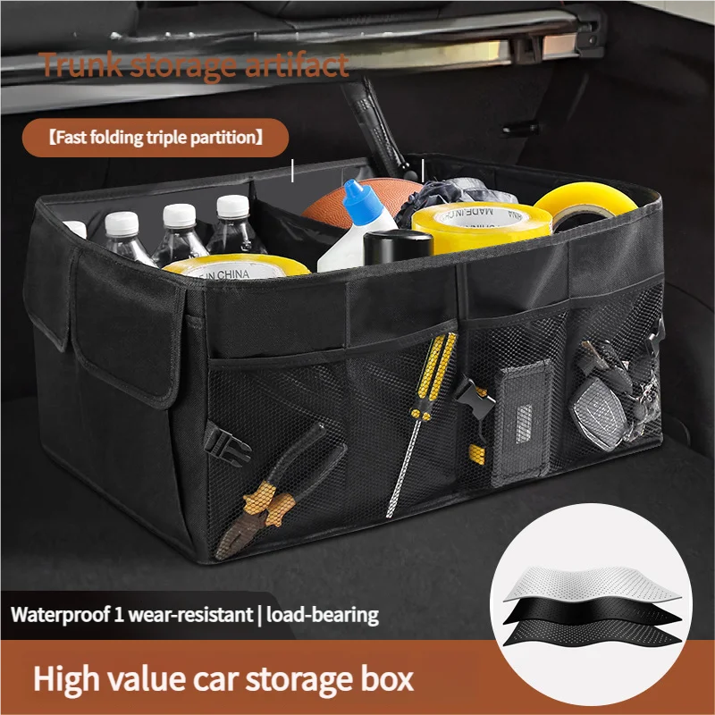Environmentally Friendly Foldable Large Capacity Car Trunk Storage Box Wear-resistant And Waterproof Suitable For Car SUV Trunk image 2