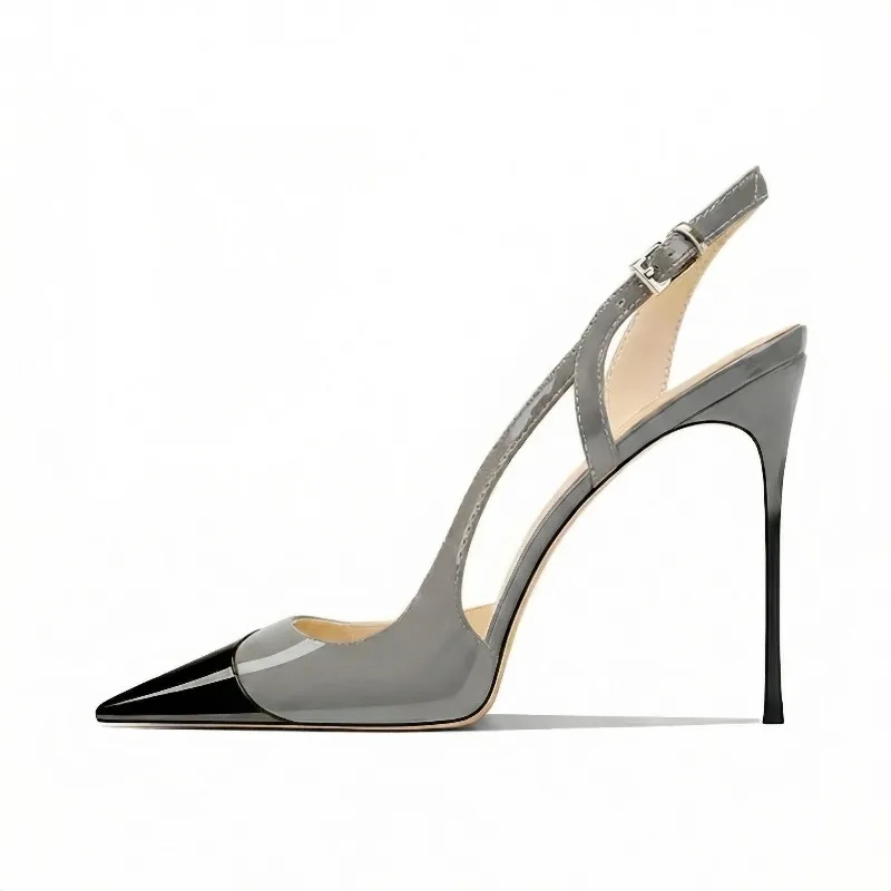 New temperament pointed, thin heel yellow patent leather sexy and non tiring high heels for women versatile single shoes