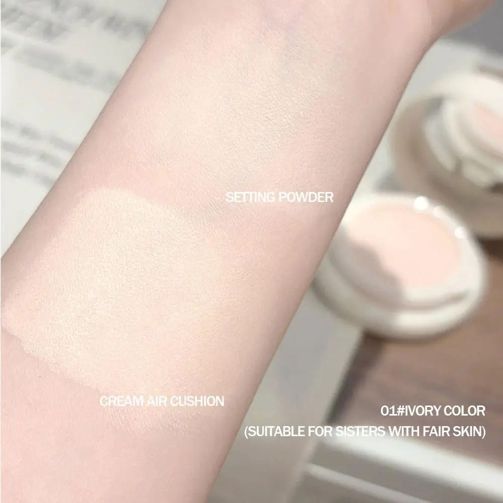 2-in1 Pressed Powder Cushion Foundation Palette Face Up Cream All-in-one เครื่องสำอางแต่งหน้าเนื้อแมทเบสควบคุมความมันเต็มรูปแบบ
