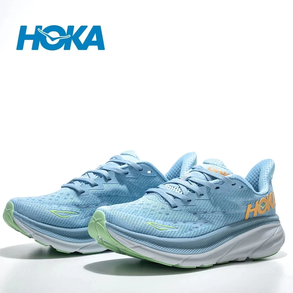 HOKA Clifton 9 Women and Men Phantom Fabric Non-slip Wear-resistant Low-top Running Shoes Breathable Highway Trainer Sneakers