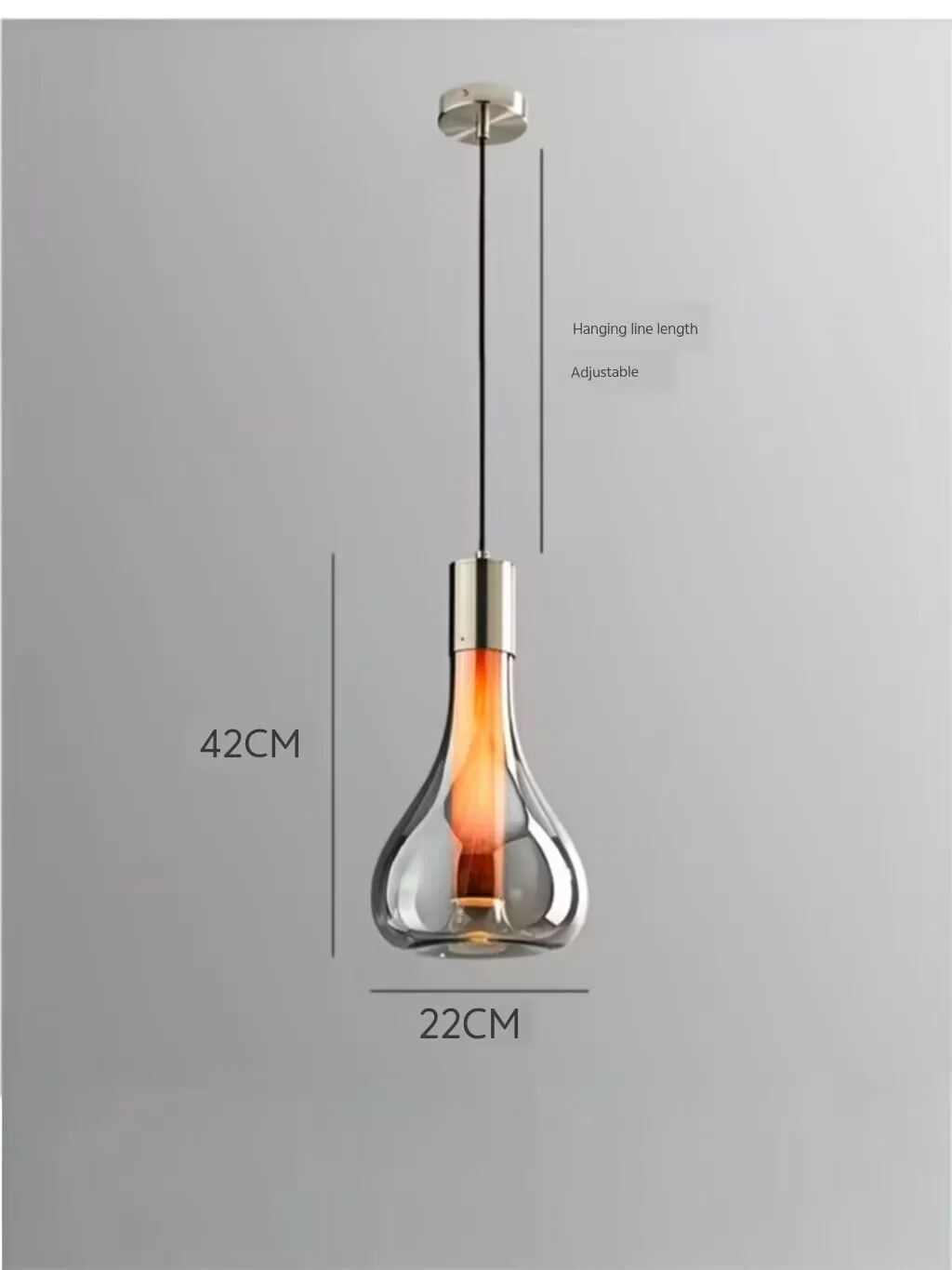 Italian restaurant chandelier, single head designer minimalist chandelier, creative bar counter glass decorative chandelier